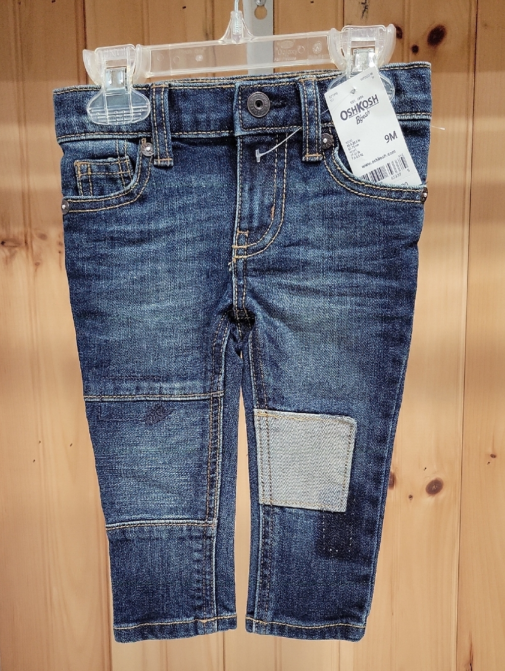OshKosh B'gosh Toddler Dark Blue Patchwork Jeans - 9M